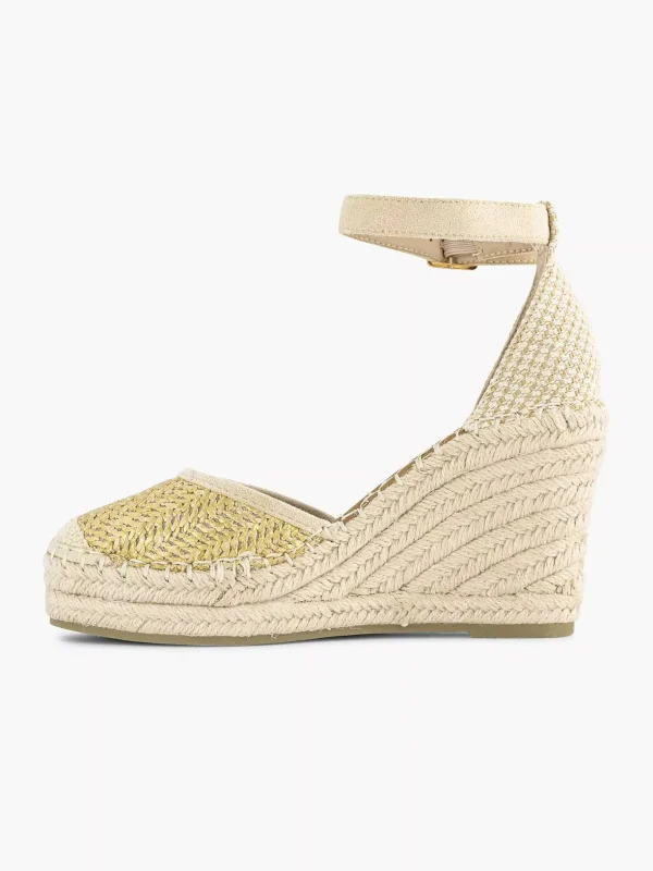 Dames Graceland Gouden Espadrille Sleehak