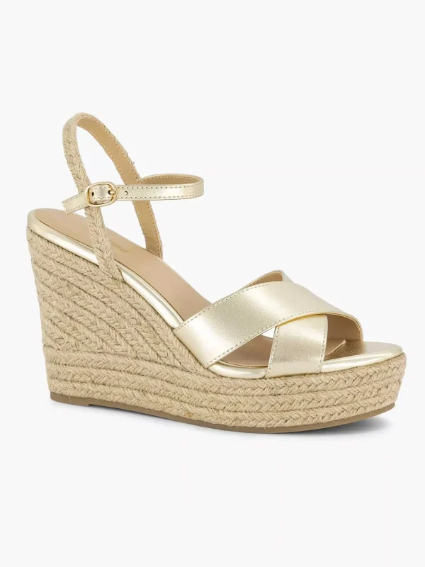 Dames Graceland Gouden Espadrille Sleehak