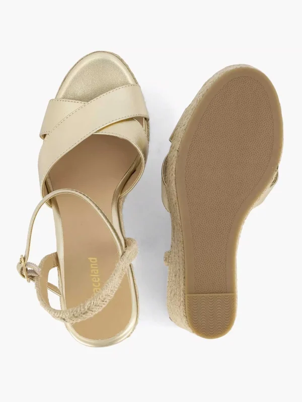 Dames Graceland Gouden Espadrille Sleehak