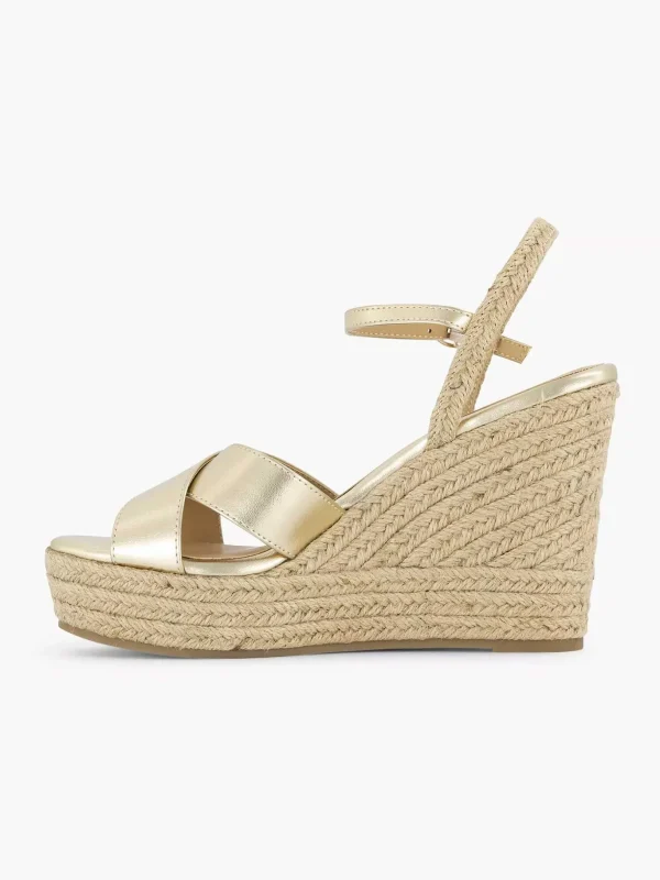 Dames Graceland Gouden Espadrille Sleehak