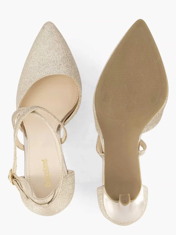 Dames Graceland Gouden Pump Glitter