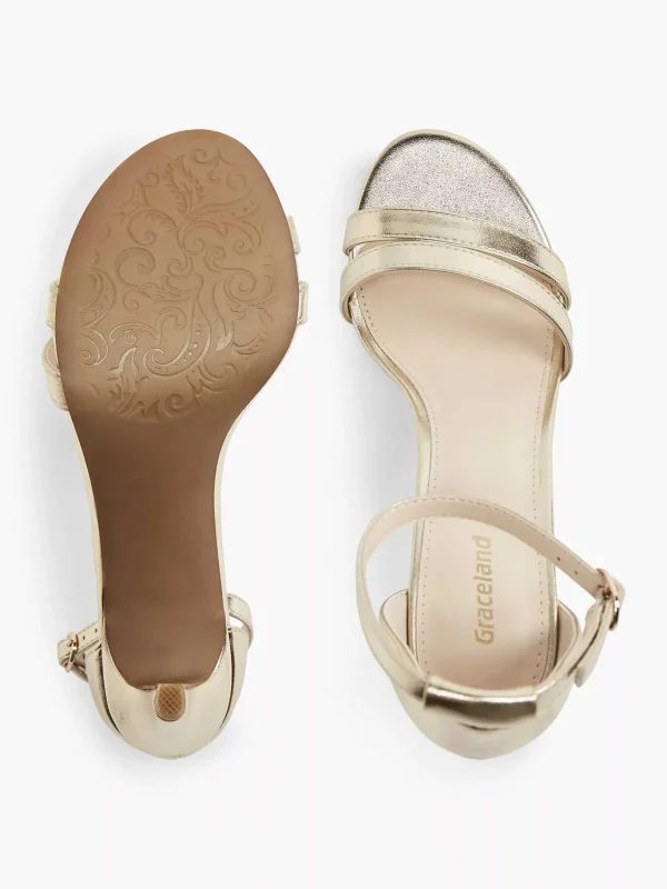 Dames Graceland Gouden Sandalette Metallic