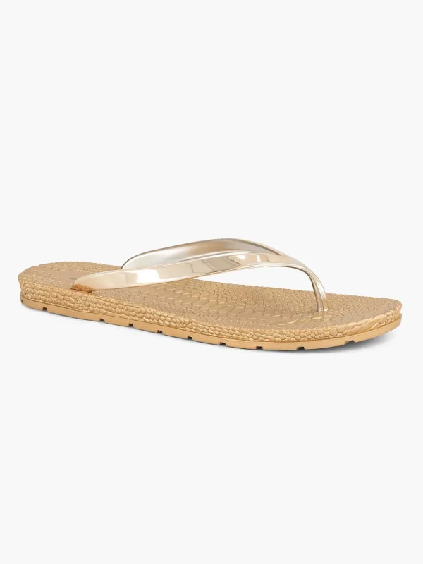 Dames Blue Fin Gouden Teenslipper