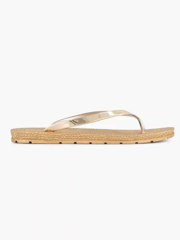 Dames Blue Fin Gouden Teenslipper