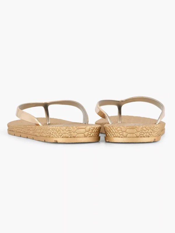 Dames Blue Fin Gouden Teenslipper