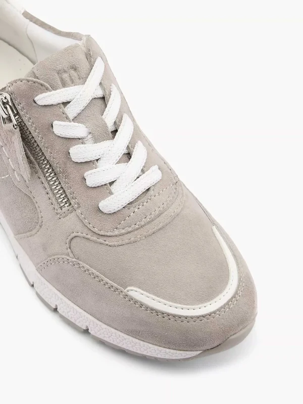 Dames Medicus Grijze Leren Comfort Sneaker