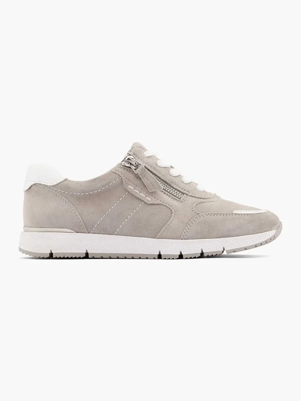 Dames Medicus Grijze Leren Comfort Sneaker