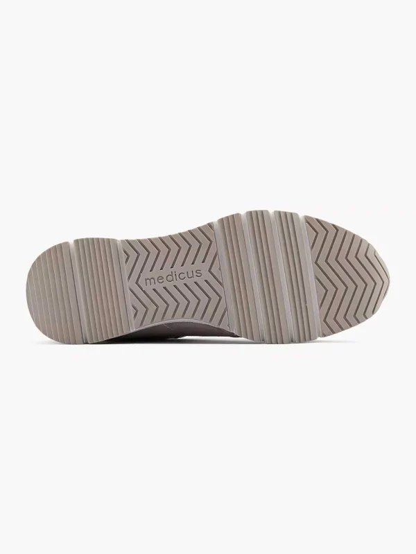 Dames Medicus Grijze Leren Comfort Sneaker