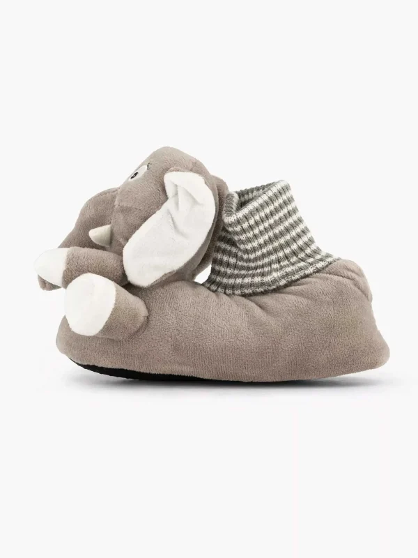 Kinderen Bobbi-Shoes Grijze Pantoffel Olifant