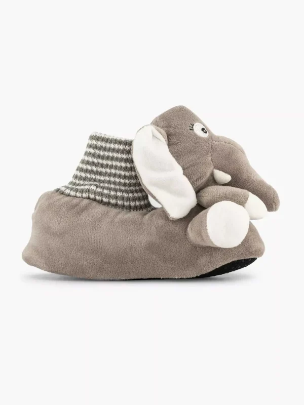 Kinderen Bobbi-Shoes Grijze Pantoffel Olifant