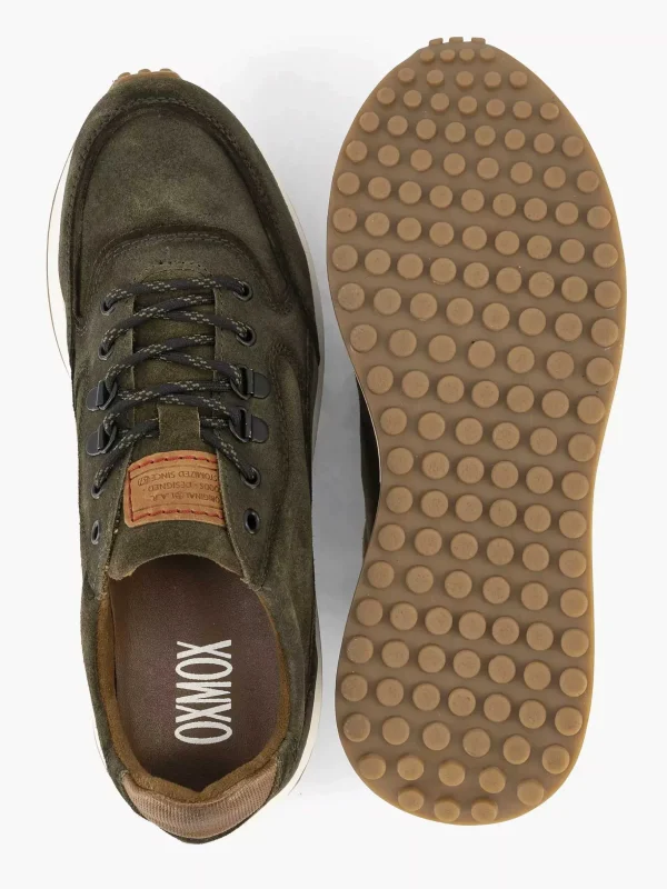 Heren Oxmox Groene Leren Chunky Sneaker