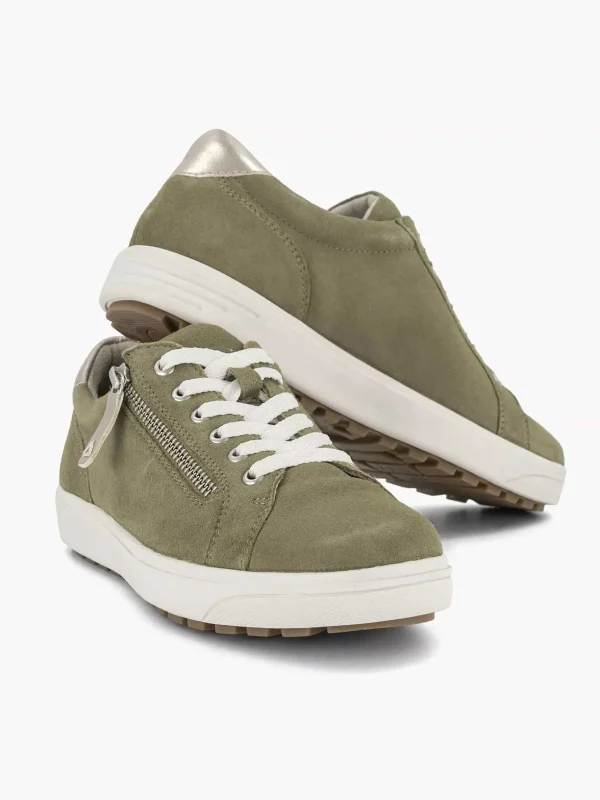 Dames Medicus Groene Leren Comfort Sneaker
