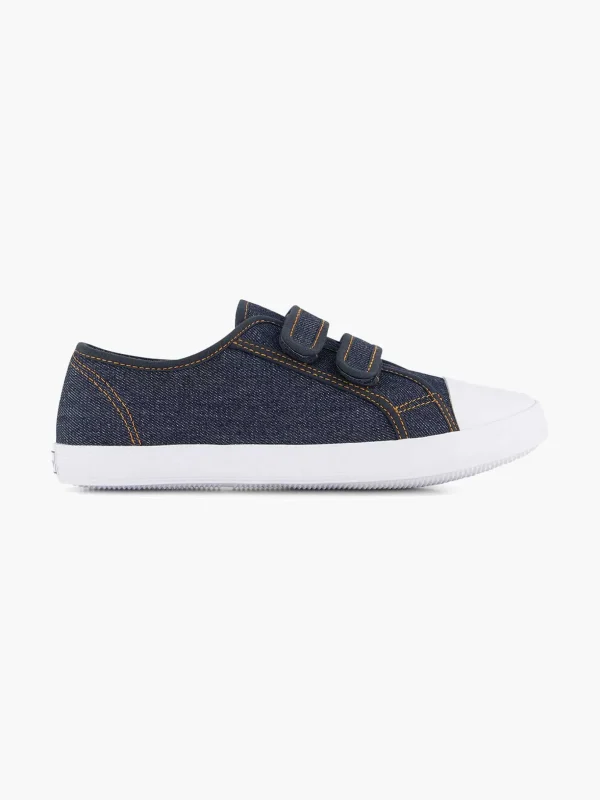 Kinderen Vty Jeansblauwe Gymschoen Klittenband