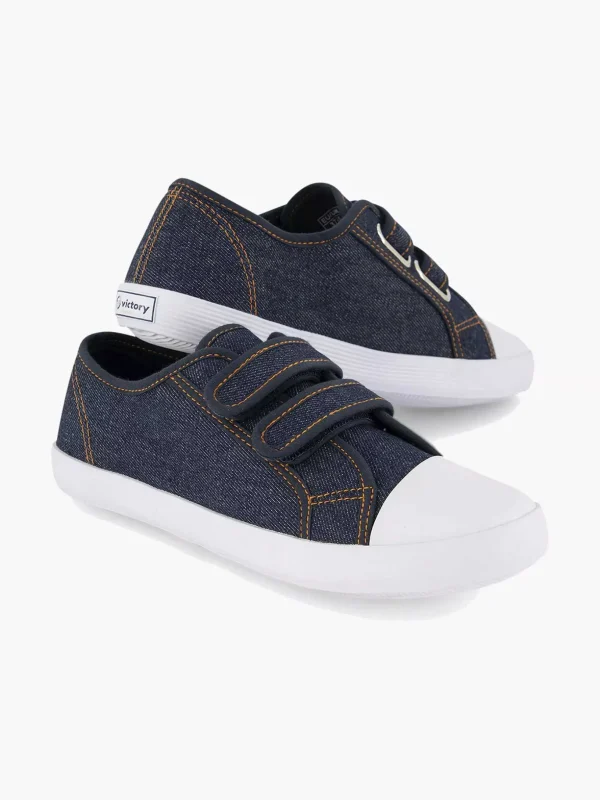 Kinderen Vty Jeansblauwe Gymschoen Klittenband