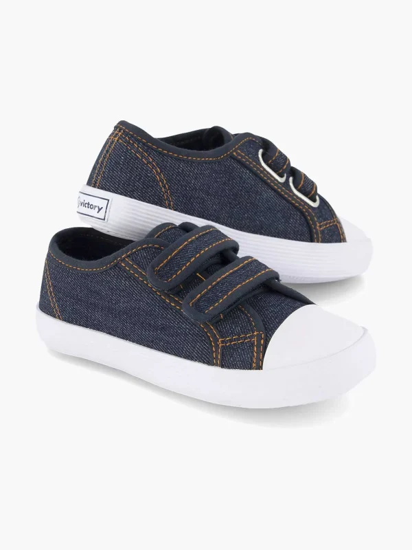Kinderen Vty Jeansblauwe Gymschoen Klittenband
