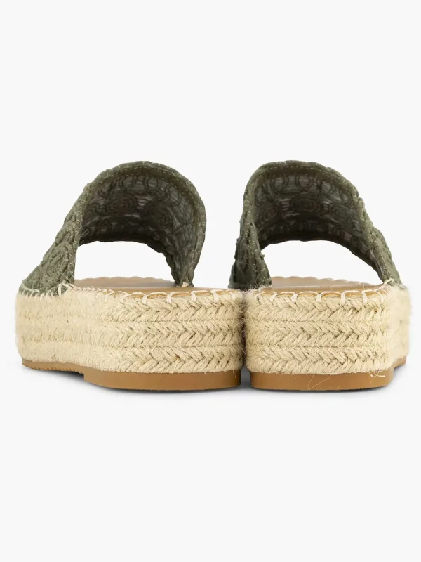 Dames Graceland Khaki Platform Slipper