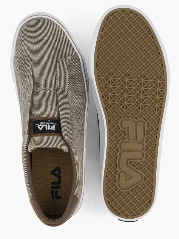 Heren FILA Licht Beige Canvas Instapper