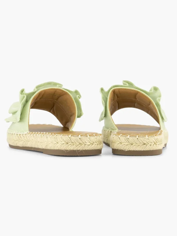 Dames Graceland Lichtgroene Slipper Roesjes