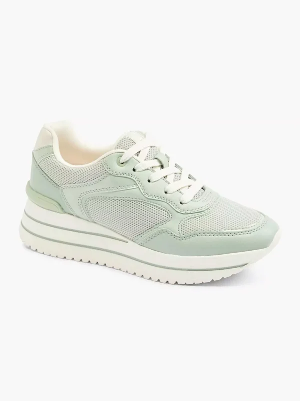 Dames Graceland Lichtgroene Sneaker Platform