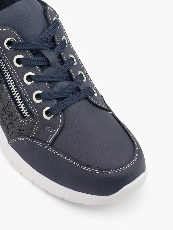 Dames Easy Street Marineblauwe Comfort Sneaker