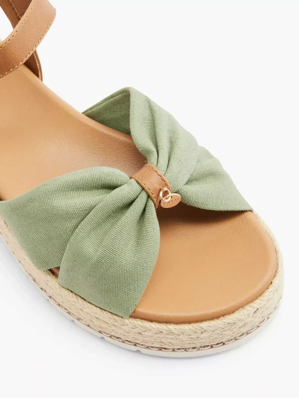 Dames Esprit Olijf Platform Sandaal