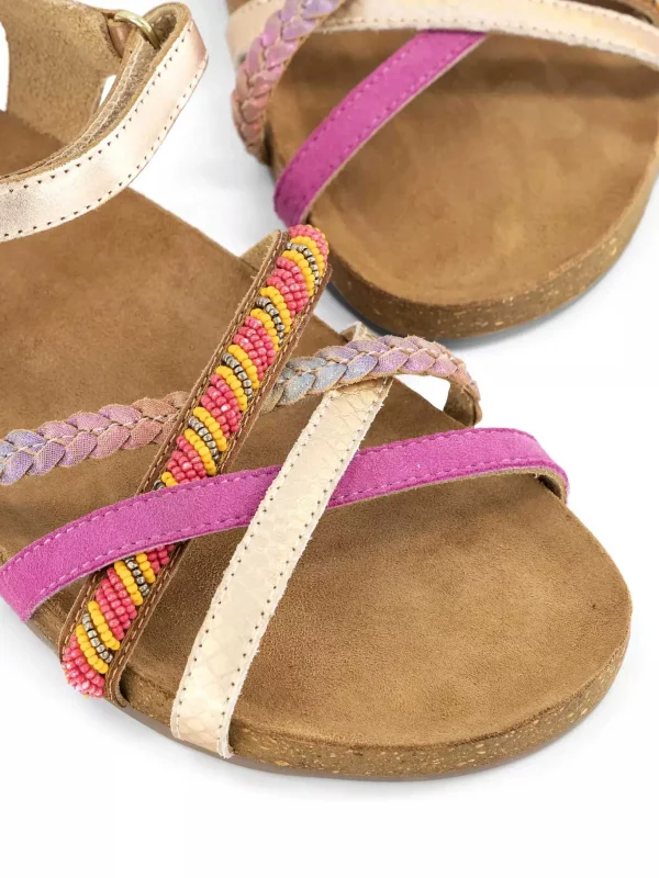 Kinderen Limelight girl Roze Leren Sandaal Kralen