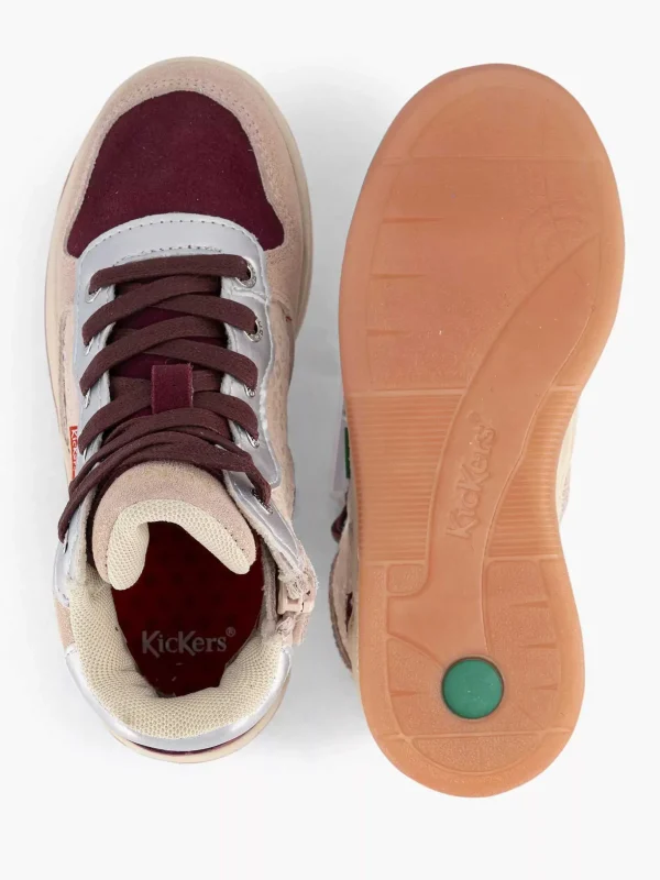 Kinderen Kickers Roze Leren Sneaker