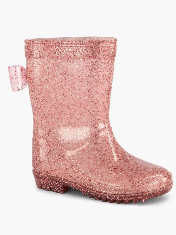 Kinderen Landrover Roze Regenlaars Glitter Strik