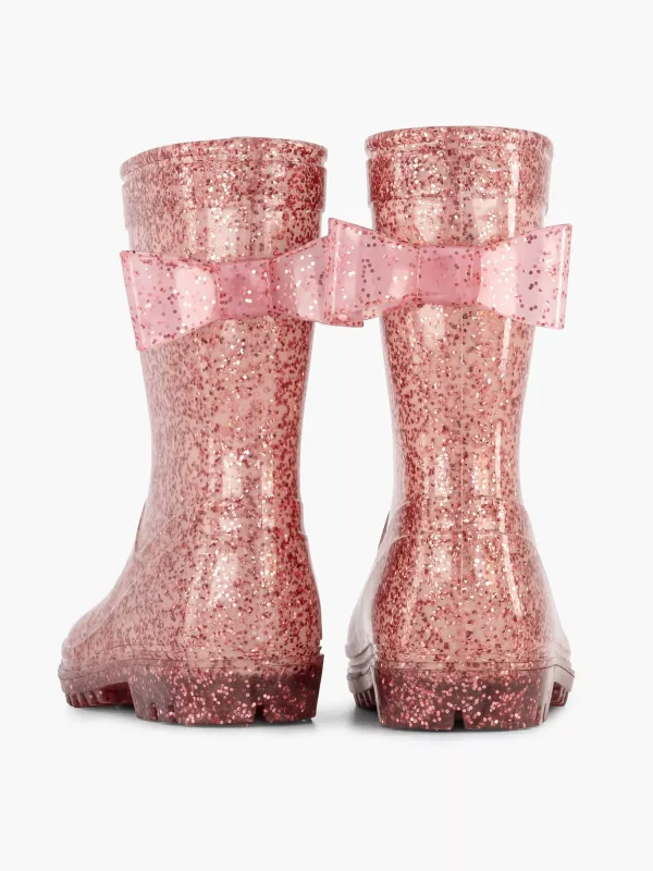 Kinderen Landrover Roze Regenlaars Glitter Strik