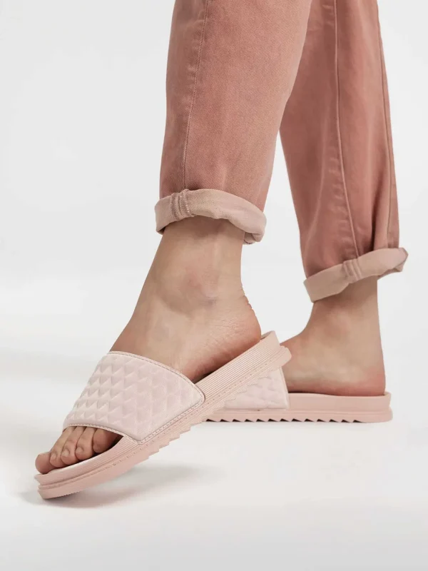 Dames Oxmox Roze Slipper Doorgestikt