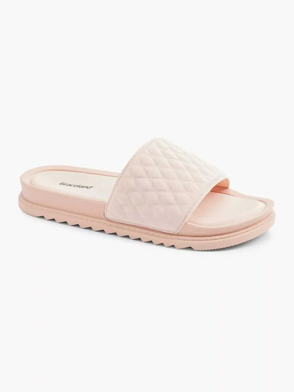 Dames Oxmox Roze Slipper Doorgestikt