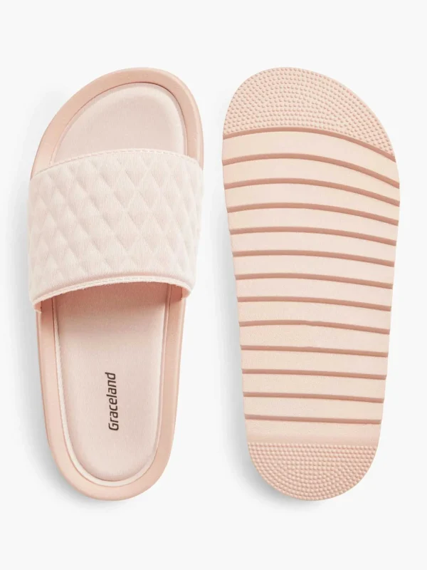 Dames Oxmox Roze Slipper Doorgestikt