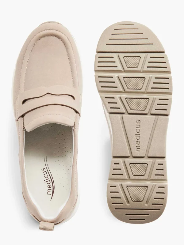 Dames Medicus Taupe Leren Comfort Instapper