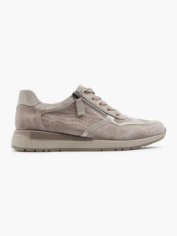 Dames Medicus Taupe Leren Comfort Sneaker