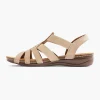 Dames Easy Street Taupe Leren Sandaal