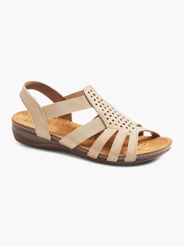 Dames Easy Street Taupe Leren Sandaal