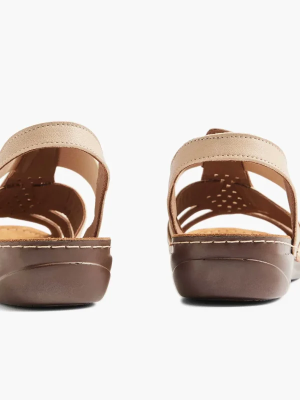 Dames Easy Street Taupe Leren Sandaal