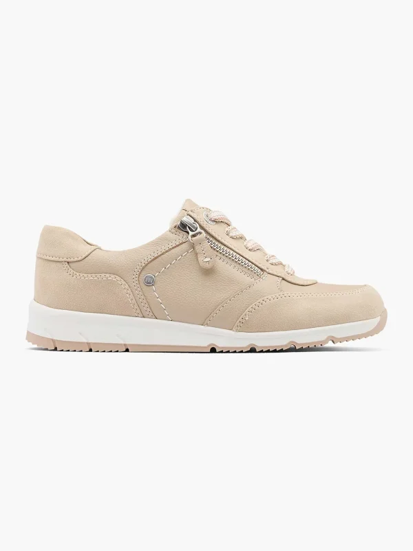 Dames Medicus Taupe Leren Sneaker