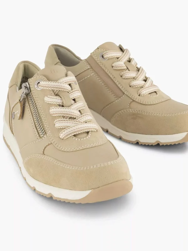 Dames Medicus Taupe Leren Sneaker