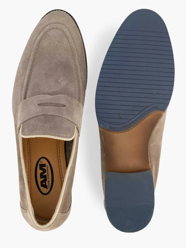 Heren AM SHOE Taupe Suede Instapper