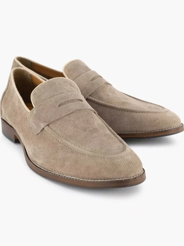 Heren AM SHOE Taupe Suede Instapper