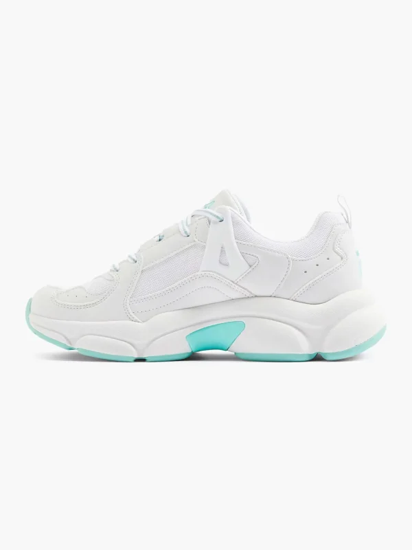 Dames FILA Witte Chunky Sneaker Turqoise Zool