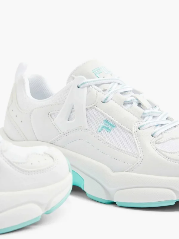 Dames FILA Witte Chunky Sneaker Turqoise Zool