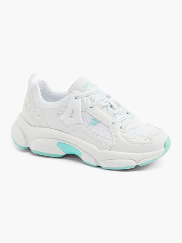 Dames FILA Witte Chunky Sneaker Turqoise Zool