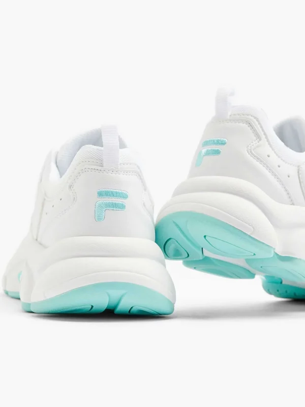 Dames FILA Witte Chunky Sneaker Turqoise Zool