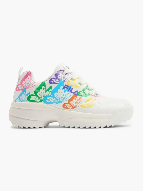 Dames FILA Witte Chunky Sneaker Vlinders