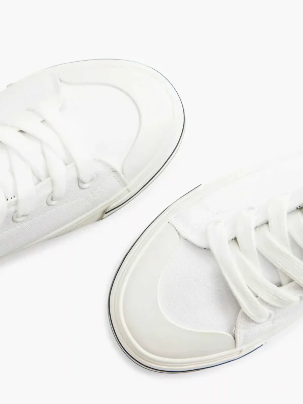 Dames Graceland Witte Hoge Canvas Sneaker Hartje