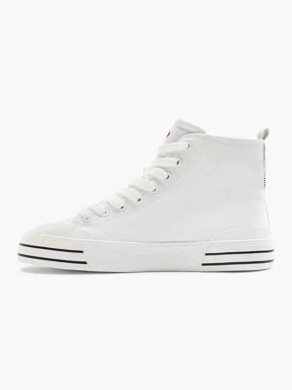 Dames Graceland Witte Hoge Canvas Sneaker Hartje