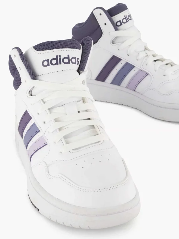 Dames adidas Witte Hoops 3.0 Mid