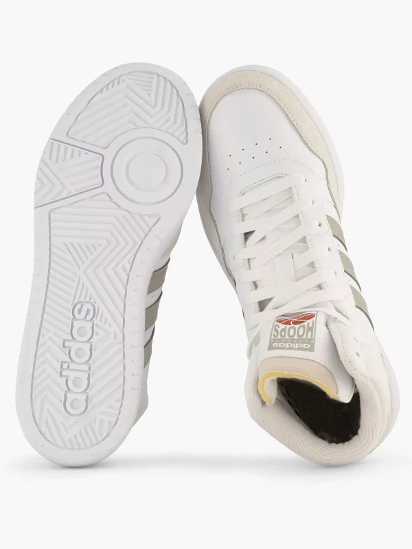 Heren adidas Witte Hoops 3.0 Mid